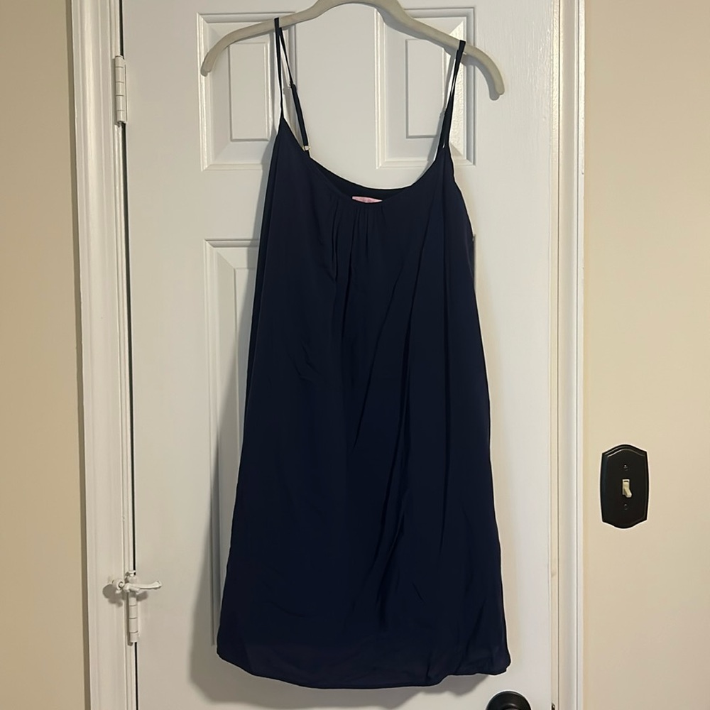 Lilly Pulitzer navy blue crepey dress